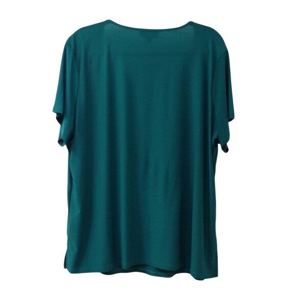 Antthony: 2-pc Short Sleeve Pant Set w/Removable Pearl Necklace, Size 2X, Green - Picture 3 of 10